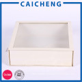 Boîte en carton blanc pliable sur mesure avec couvercle transparent